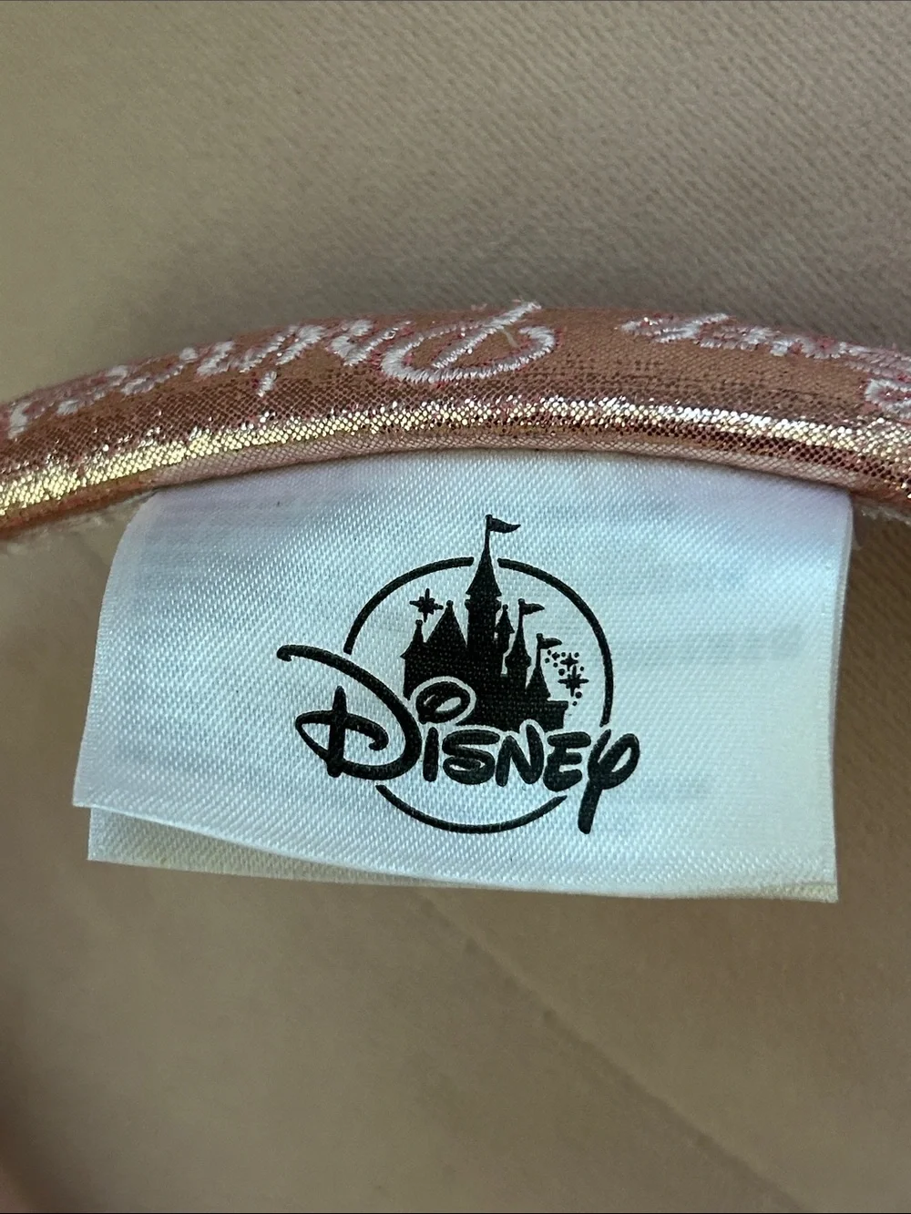 Disney Rose Gold Sequin Minnie Ear Headband with Mini Tiara